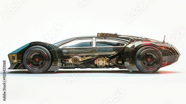 Fototapeta Futuristic vehicle side view showcasing intricate design and technological elements
