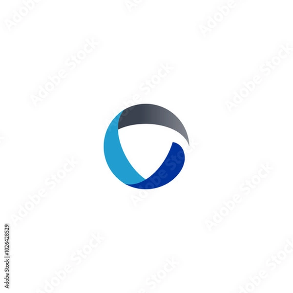 Fototapeta Dynamic shield Abstract Modern Graphic Design Element. Geometric Symbol. Colorful Gradient Blend Design. Creative Vector Template.