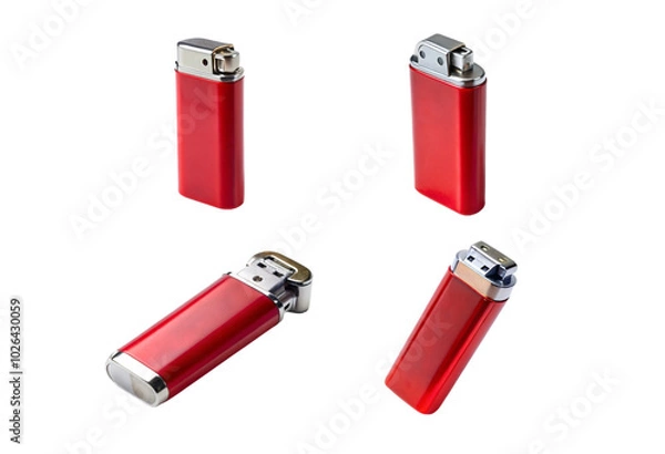 Fototapeta Set of red cigarette lighter png