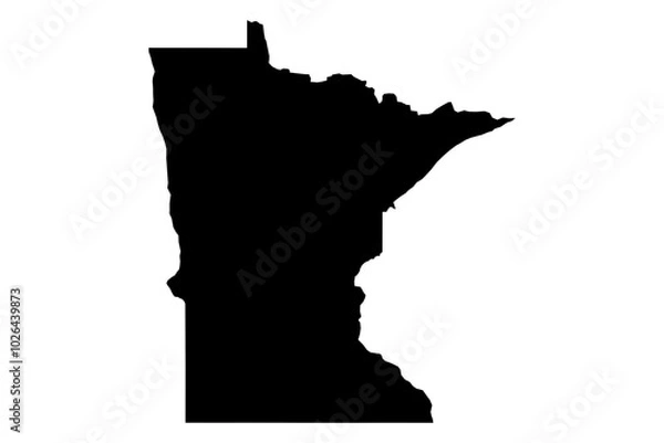 Fototapeta Minnesota state map SVG, black fill, transparent background. Clean and scalable MN vector outline for various creative uses.