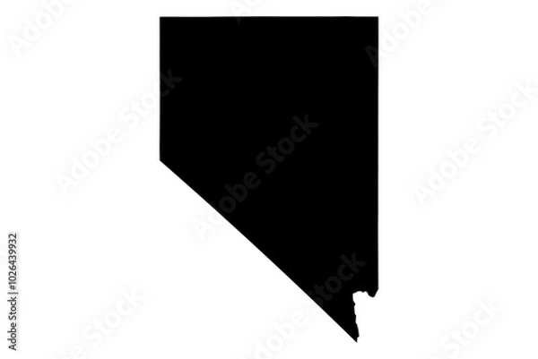 Fototapeta Nevada state map SVG in black fill with a transparent background. A clean, scalable vector outline of NV, perfect for digital and print projects.