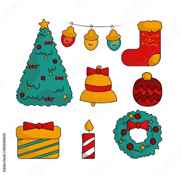 Obraz Christmas icon set. 
