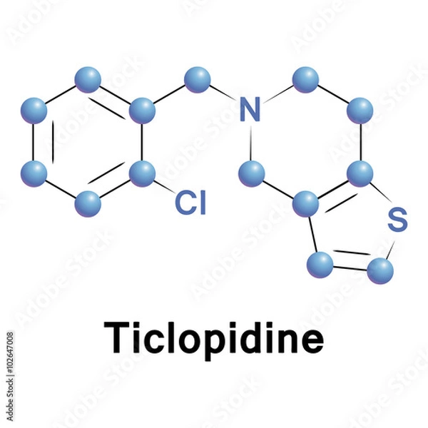 Obraz Ticlopidine molecular structure.