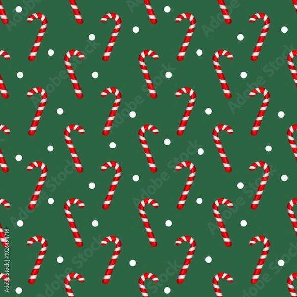 Fototapeta seamless christmas pattern candy canes