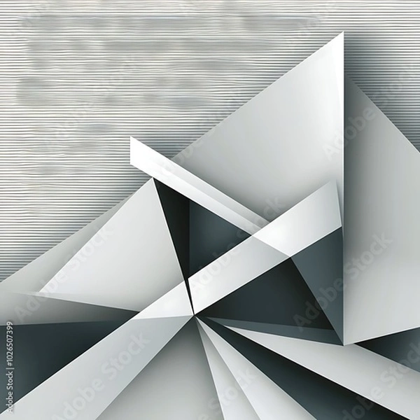 Fototapeta Abstract  white and gray color, modern design stripe background with geometric shape. Vector illustration.
