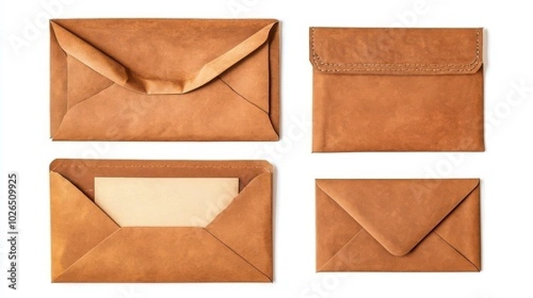 Fototapeta Elegant Brown Envelope Set for Various Uses