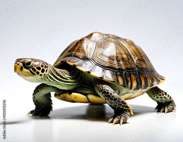 Fototapeta AI generated turtle on a white background