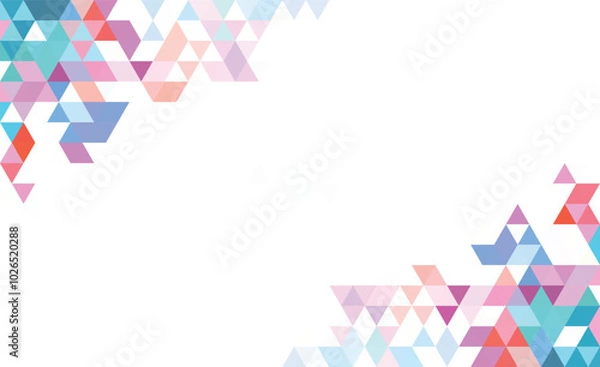 Fototapeta Abstract geometry triangle colorful  mosaic texture background pattern.