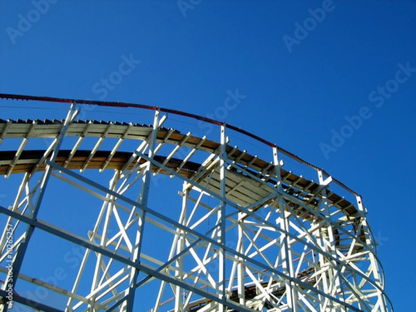 Fototapeta Old Wooden Roller Coaster