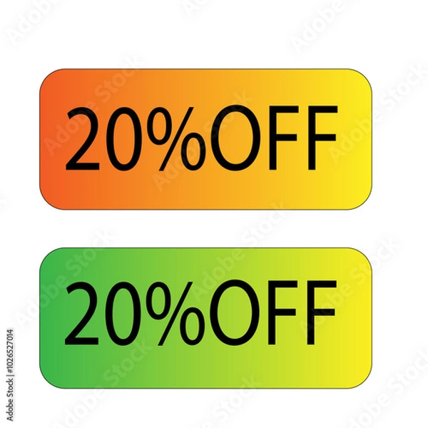Obraz 20% percent off. Discount creative composition.  Vector illustration.