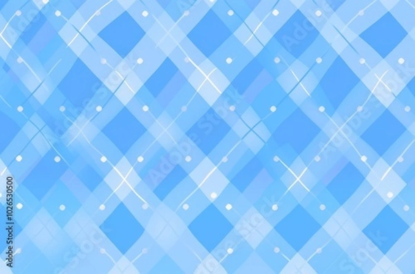 Fototapeta Blue Diagonal Plaid Pattern Background Vector Illustration with  a sleek and modern blue plaid pattern 