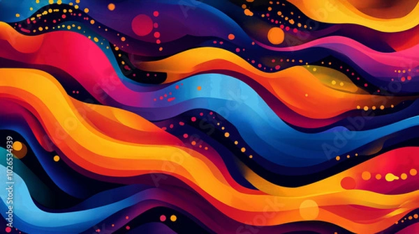 Fototapeta "Feel the Latin Vibes" � A colorful abstract pattern representing Latin rhythms and reggaeton beats, with copy space, Reggaeton
