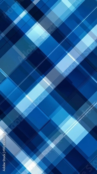 Fototapeta Blue Diagonal Plaid Pattern Background Vector Illustration. 