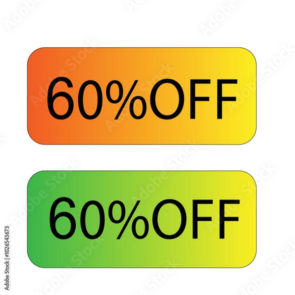 Obraz 60% percent off. Discount creative composition. Vector illustration.