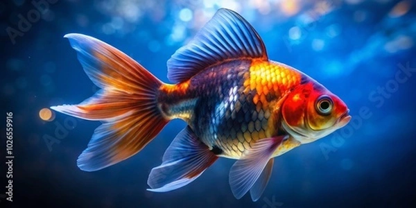 Fototapeta Stunning Aranda Goldfish Swimming Gracefully in Clear Water, Showcasing Vibrant Colors and Unique Patterns for Aquatic