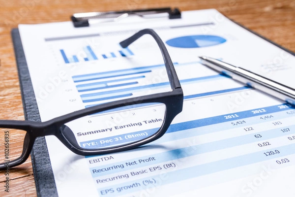 Fototapeta business report on table