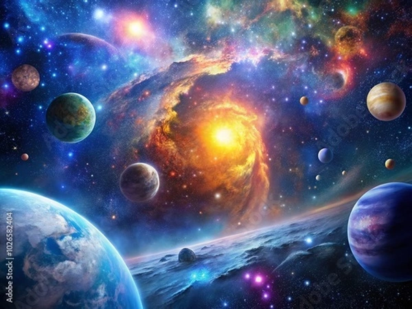 Fototapeta Stunning Space Visuals: Cosmic Nebulae, Galaxies, and Stellar Phenomena Captured in Breathtaking Detail for Your