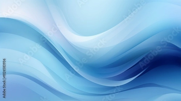 Fototapeta Light blue gradient abstract banner background  with wavy curve