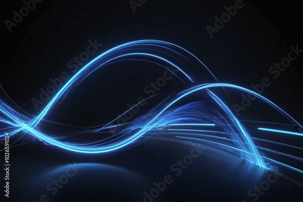 Obraz Ai generated blue digital waves