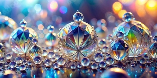 Obraz Crystal Architecture with Water Drops - Stunning Architectural Photography