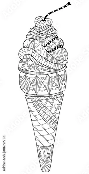 Obraz Ice Cream Zentangle Coloring Page