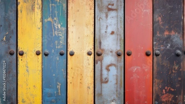 Fototapeta Rustic metal texture with vibrant hues
