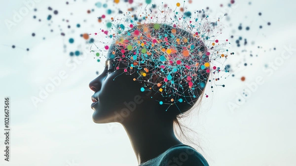 Fototapeta Exploring the Vibrant Connections Within a Neurodivergent Mind, Showcasing the Beauty of Diversity in Thought and Experience