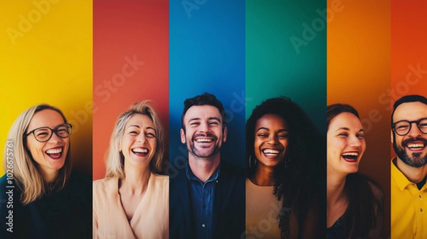 Fototapeta Celebrating Neurodiversity and Inclusion in a Vibrant Workplace With Joyful Individuals Expressing Their Unique Identities