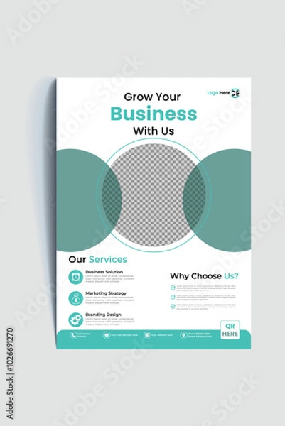 Fototapeta Creative corporate business flyer template, Corporate Business flyer template, Flyer Template Geometric shape used for business poster layout, business flyer template with minimalist layout, Graphics