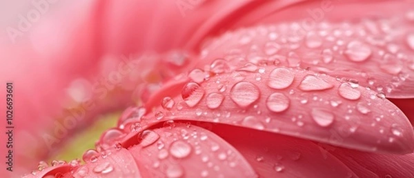 Fototapeta petals dotted with water droplets, center saturated with dew