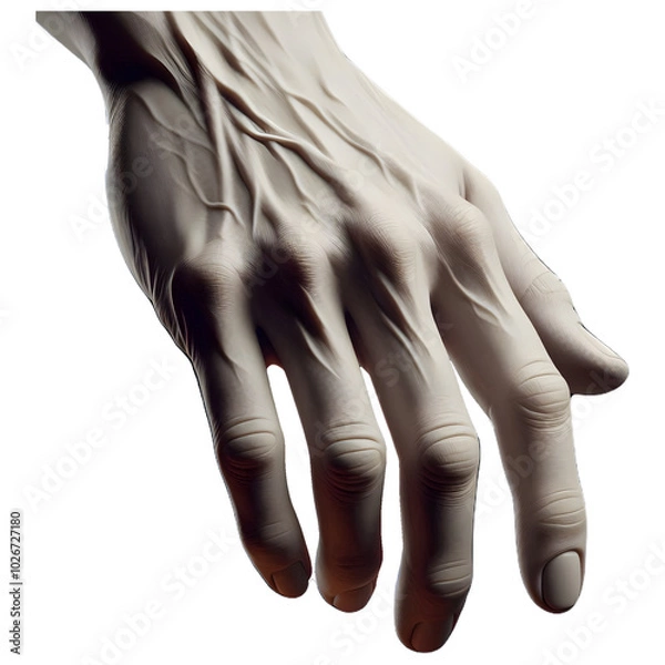 Fototapeta 3D Scary ghost white hand with veins high quality Generative Ai