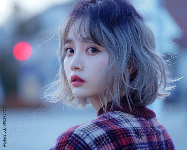 Fototapeta セーターが似合う金髪のファッションモデル