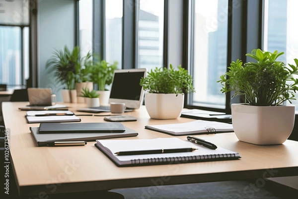 Fototapeta Modern Office Space - Professional Work Environment and Productivity