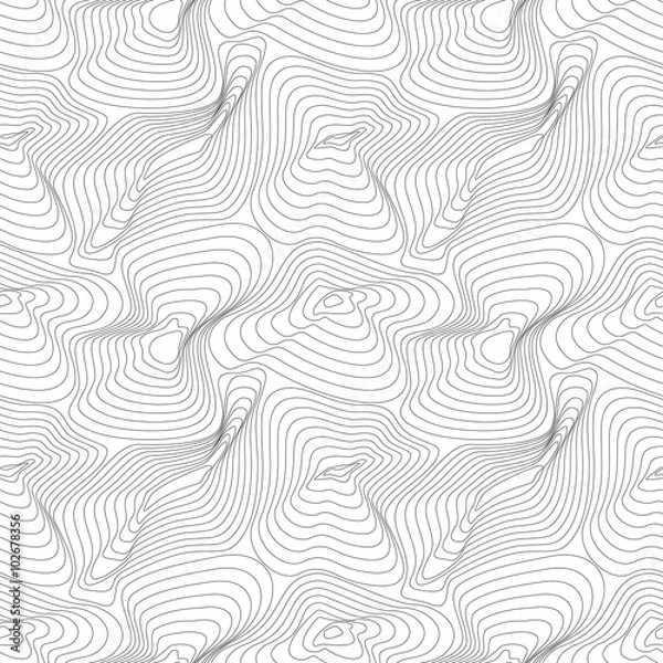 Fototapeta Seamless ripple pattern. Stylish curved lines background. Trendy cell structure vector texture.
