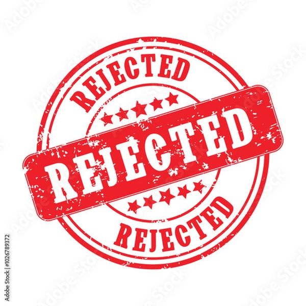 Fototapeta Rejected stamp vector isolated on a white background