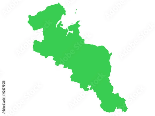 Fototapeta 少しゆるい京都府地図 フチなし 近畿