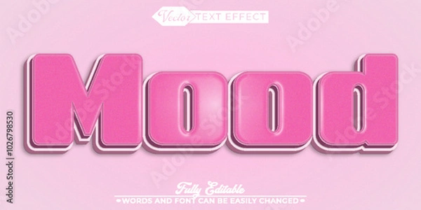 Fototapeta Cute Pink Mood Vector Editable Text Effect Template