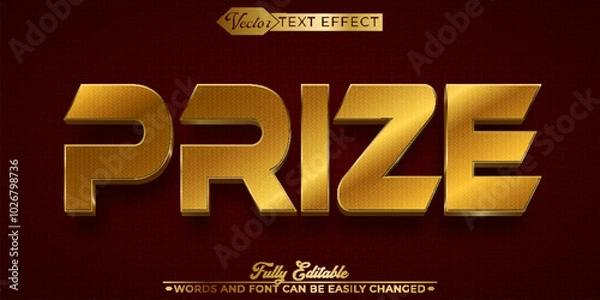 Fototapeta Golden Prize Vector Editable Text Effect Template