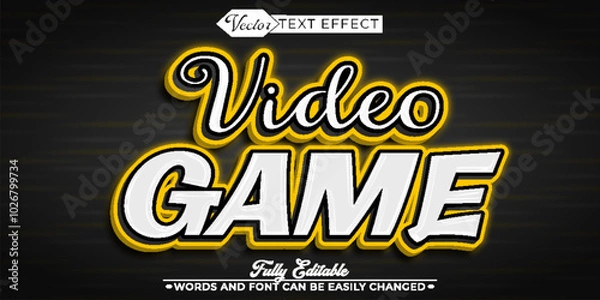 Fototapeta Cartoon Video Game Vector Editable Text Effect Template