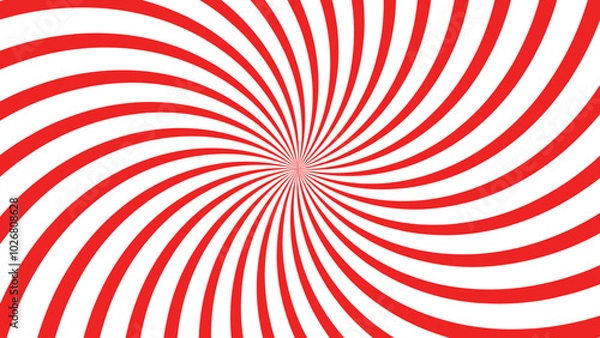 Fototapeta Illustration sun burst red spiral twist unique design