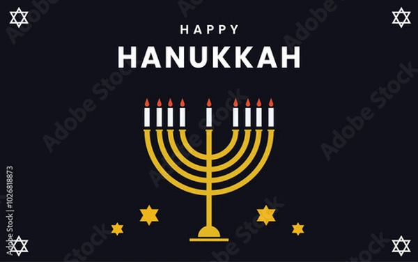 Obraz Illustration design template greeting card for hanukkah