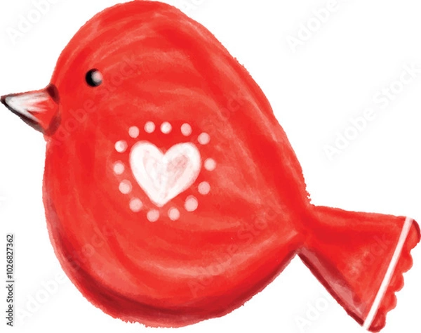 Obraz Red Bird ornament isolated