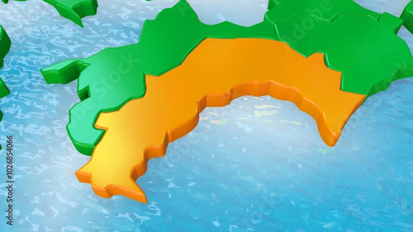 Fototapeta ポップな日本地図　