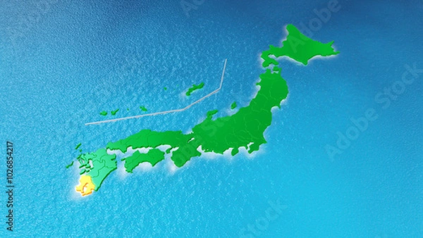 Fototapeta ポップな日本地図　