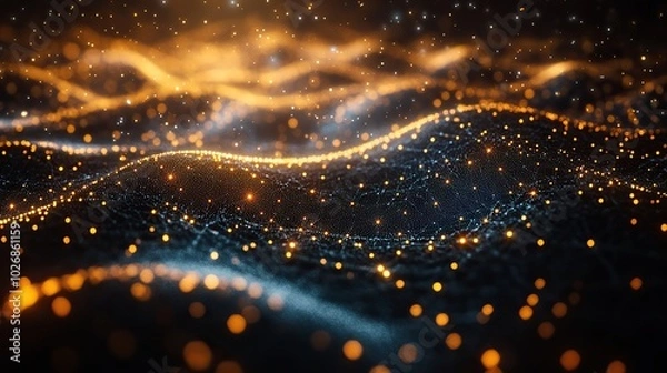 Fototapeta An abstract digital network illustration representing connectivity, technology, and the concept of cyberspace.