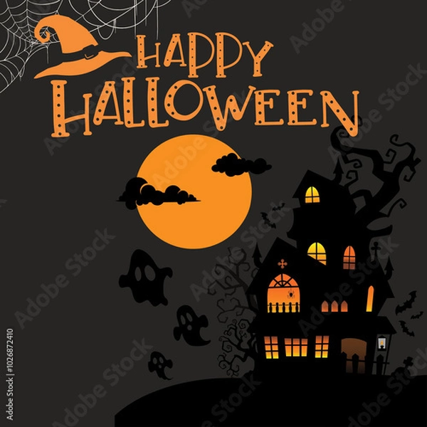 Fototapeta Spooky and Fun: Happy Halloween Post
