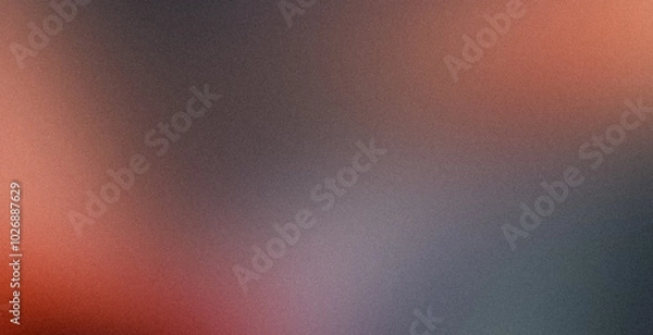 Fototapeta Orange magenta red gray dark color wave smooth grainy backdrop design with Vibrant colors noisy gradient, bright, shine, glowing, hue, noise texture effect, banner or poster