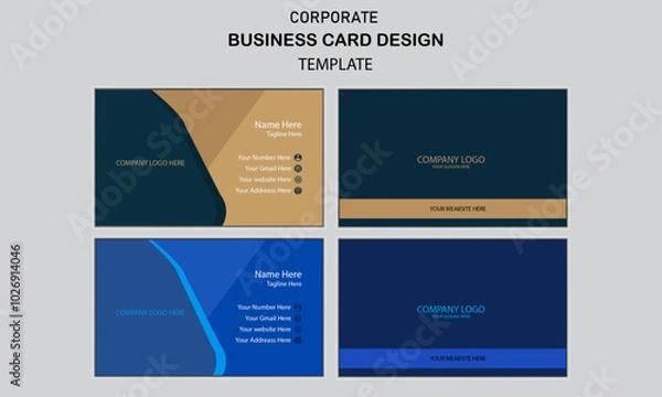 Obraz business card template, creative business card vector design template, Business card for business and personal use, Vector illustration design. Horizontal layout, Print, modern business card template
