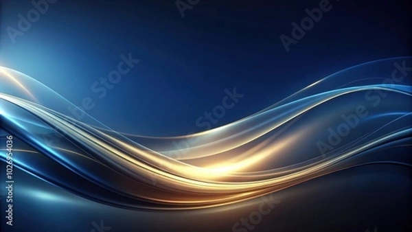 Obraz Abstract elegance with subtle light curves on a dark blue luxurious backdrop , abstract, elegance, subtle, light