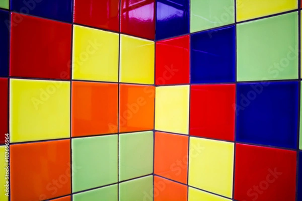 Fototapeta Multi-colored tiles for the background